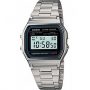 Casio A158WA – Reloj unisex, correa de acero inoxidable color plateado