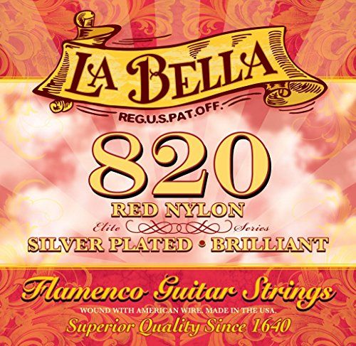 La Bella 7D76 - Juego de cuerdas para flamenco, color rojo
