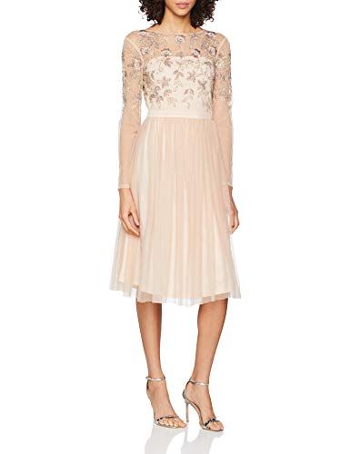 Frock and Frill Embroidered Maxi with Sequinned Bodice. Vestido de Fiesta para Mujer