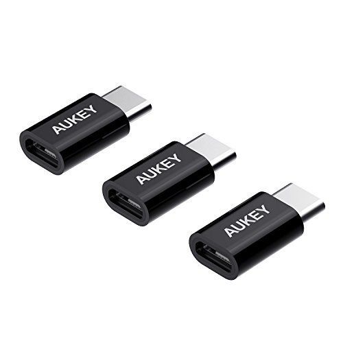 AUKEY Adaptador USB C a Micro USB (3 Pack) con OTG USB Type C Conector para Samsung Galaxy S8 / S8+,