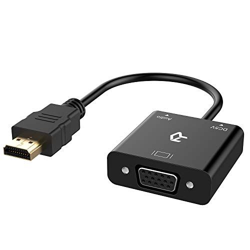 Rankie Adaptador HDMI a VGA, 1080P, con Audio 3.5 mm Cable y Micro USB Cable de Carga