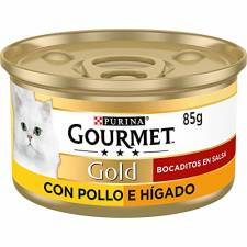 Purina Gourmet Gold Bocaditos en Salsa comida para gatos con Pollo e Higado 24 x 85 g