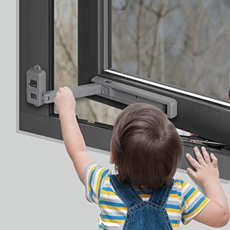 EUDEMON Cerradura de ventana segura para niños, tope de ventana, fácil de...