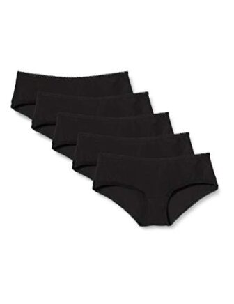 Iris & Lilly Ropa Interior Tipo Hípster Sexy de Algodón Mujer, Pack...