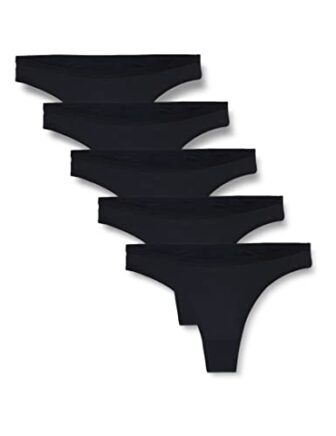 Iris & Lilly Tanga de Tira en Microfibra Mujer, Pack de 5,...
