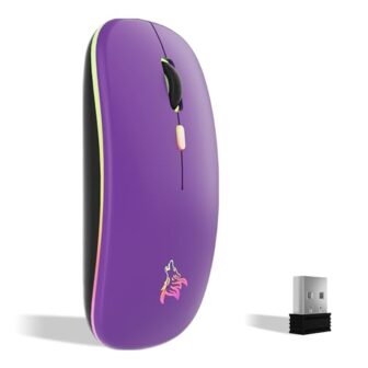 TQQ Raton ​Inalambrico Recargable, Ratón Retroiluminado de 7 Colores con Mini Receptor...